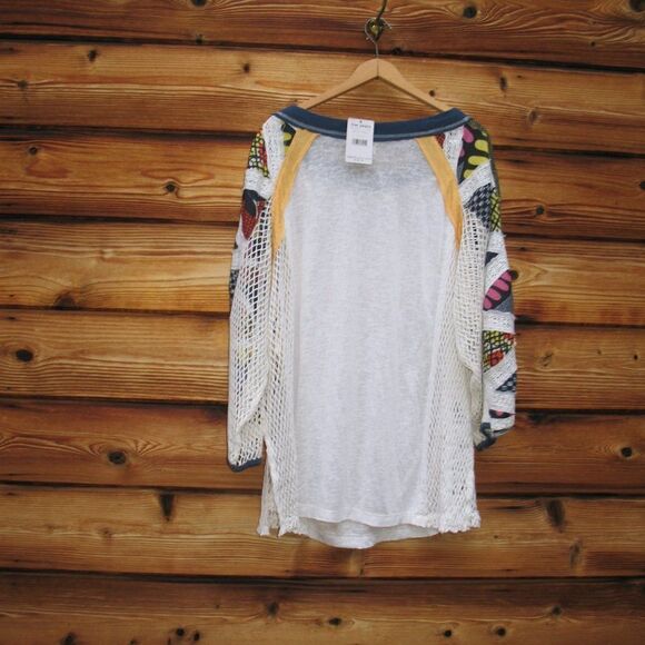 NWT Free People We the Free Serengeti Mixed Media Top - Picture 8 of 13
